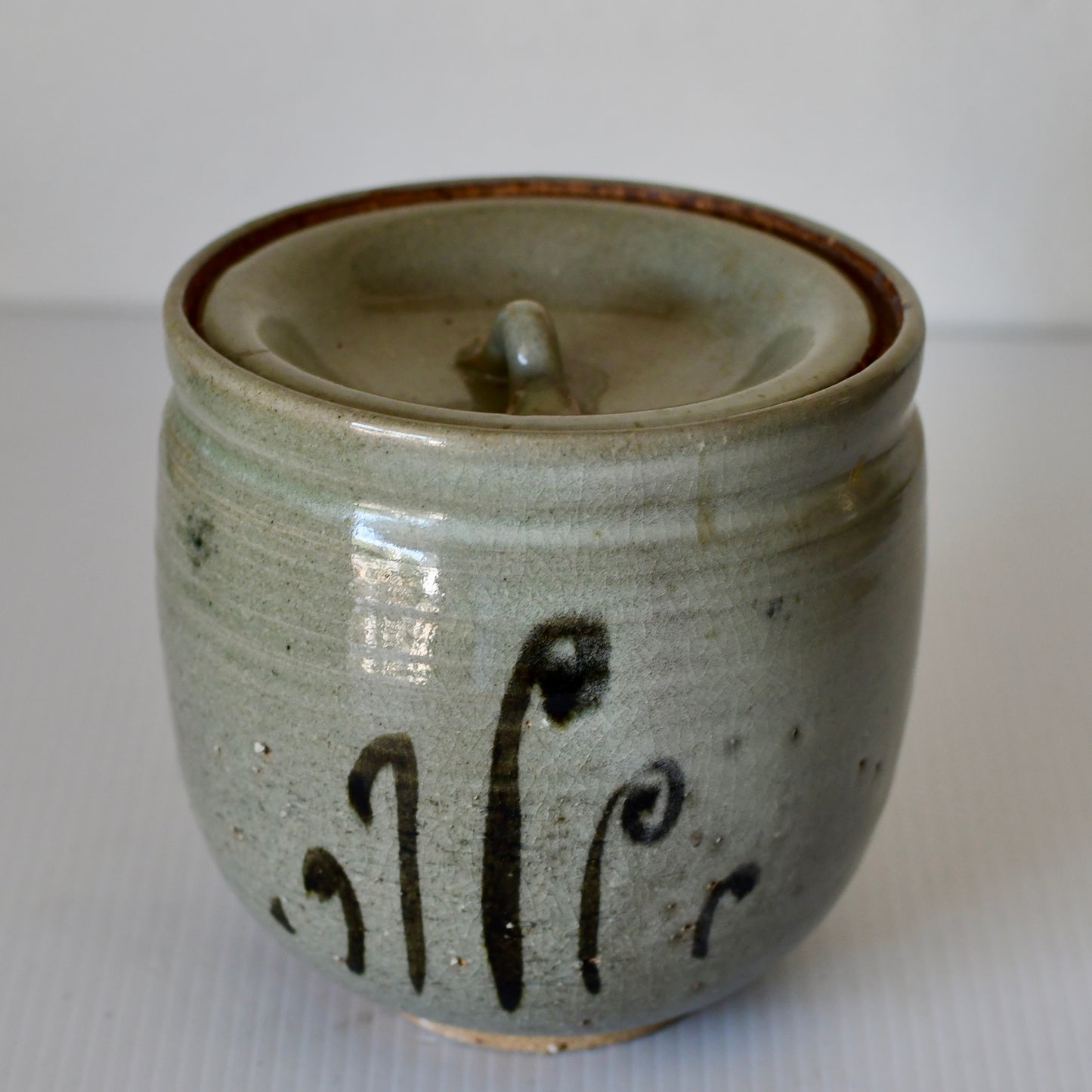 Japanese Tea Ceremony Mizusashi Pottery Vase Water Container