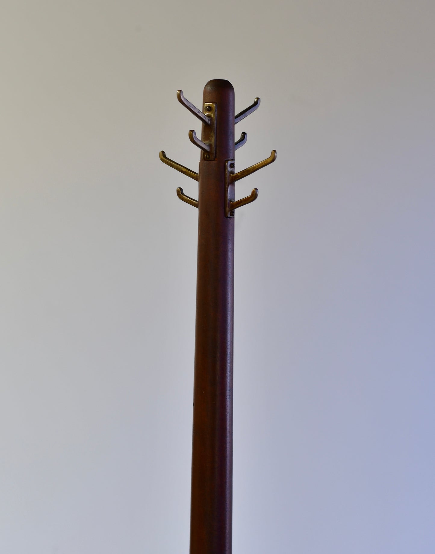 Vintage Art Deco Mahogany Coat Rack Stand 68” Tall