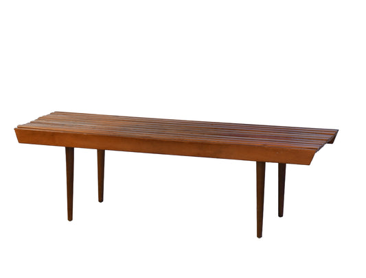 Vintage Mid Century Modern Slat Bench Coffee Table