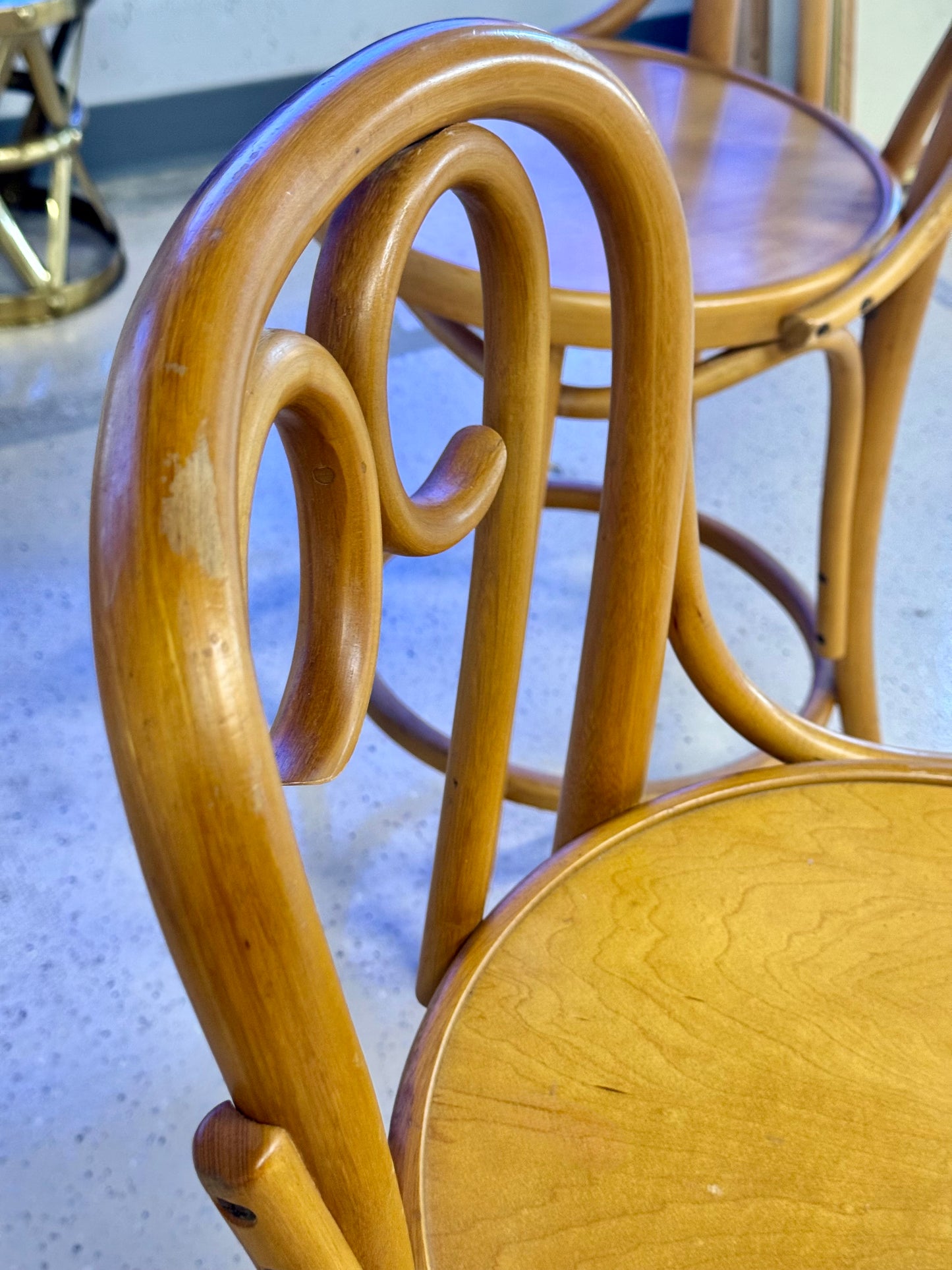 Vintage Pair of Original Thonet Bentwood Bar Stools