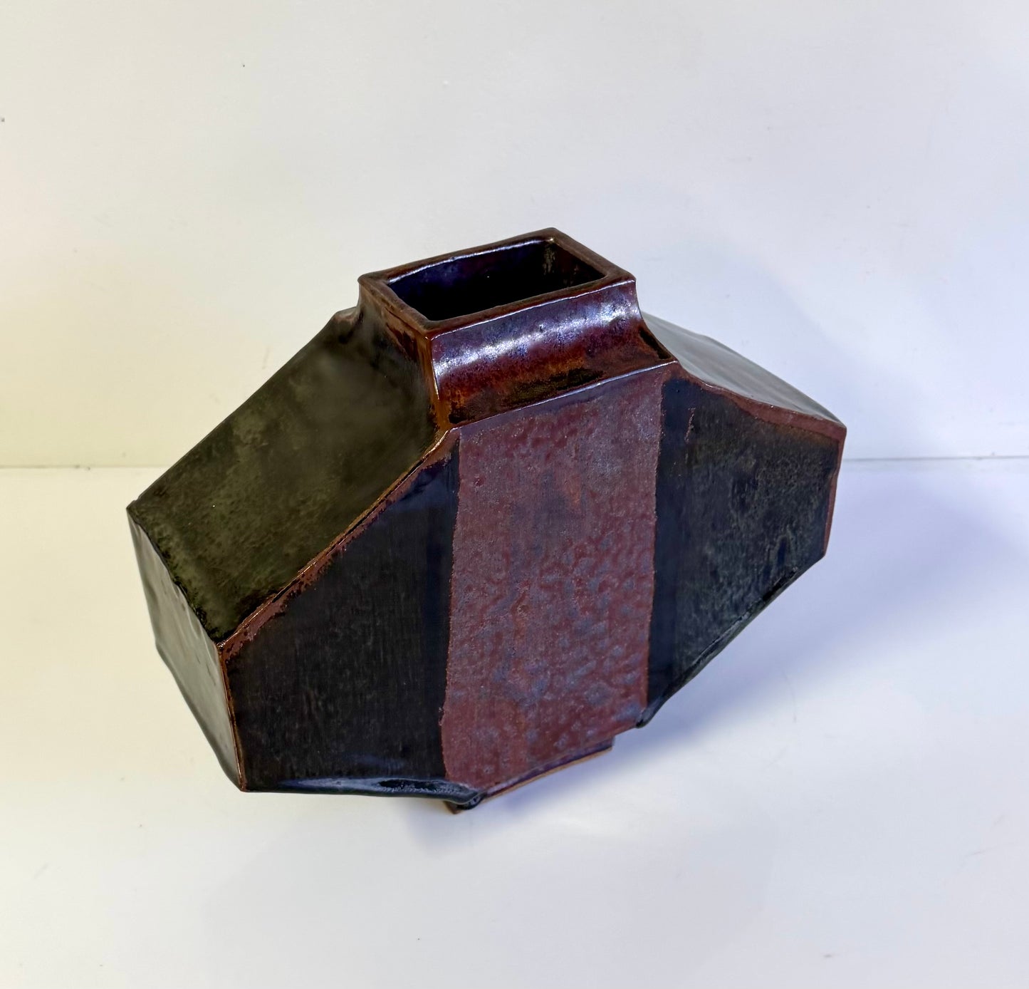 Vintage Studio Art Pottery Stoneware Post Modern Vase Signed 1990