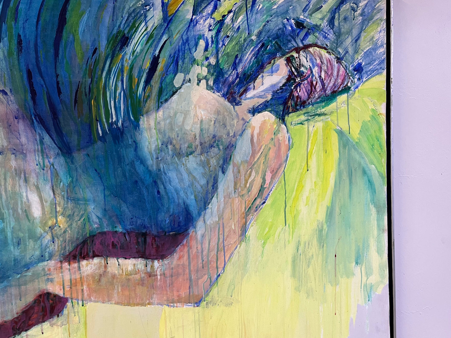 Original Large Abstract Women Painting Signed K. Singer 61” X 49”