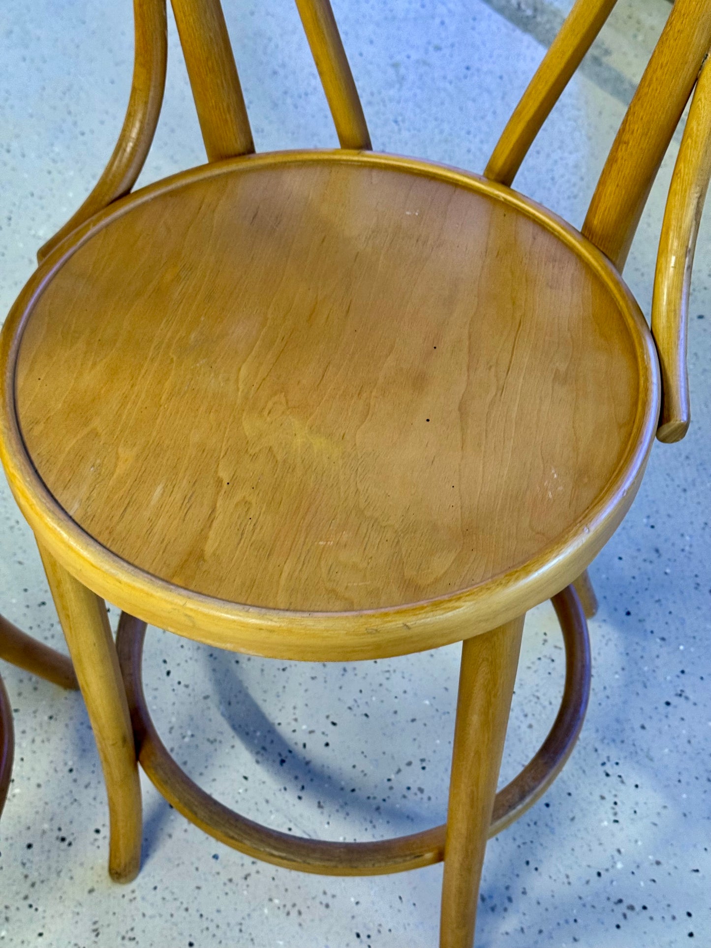 Vintage Pair of Original Thonet Bentwood Bar Stools