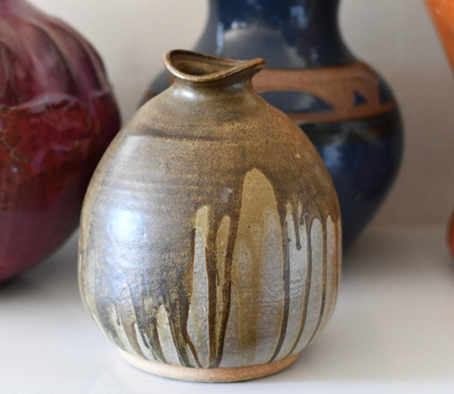Gerald Patrick Studio Pottery Art Drip Glaze Vase