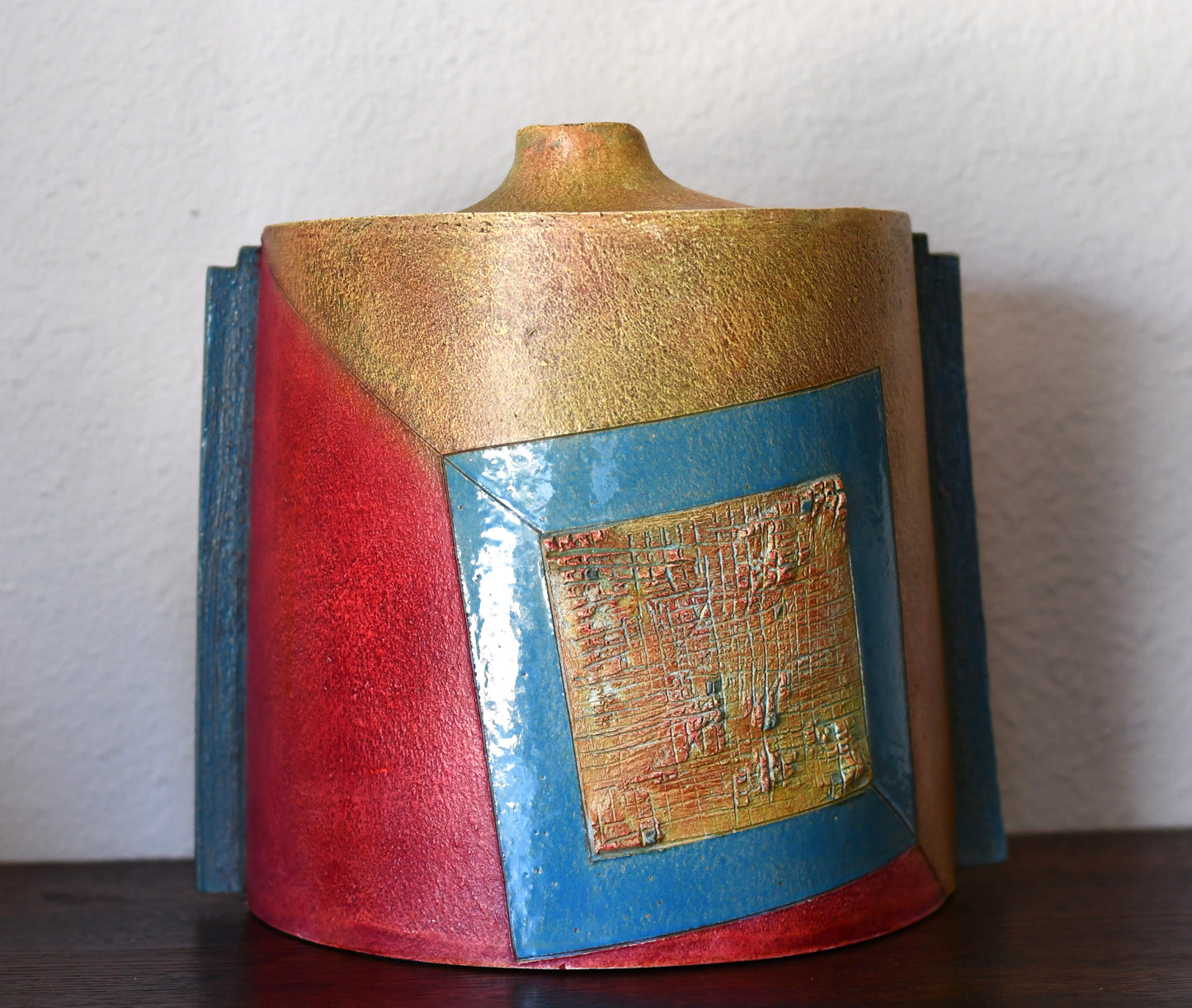 Vintage Post Modern Sculptural Art Vase 1980’s Handmade Pottery