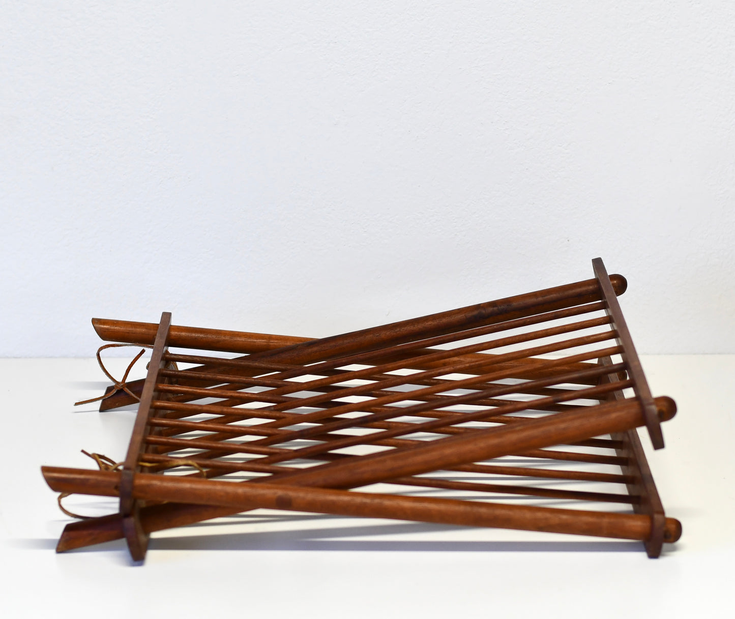 Mid Century Modern Danish Magazine Rack Teak Vintage Folding Mcm