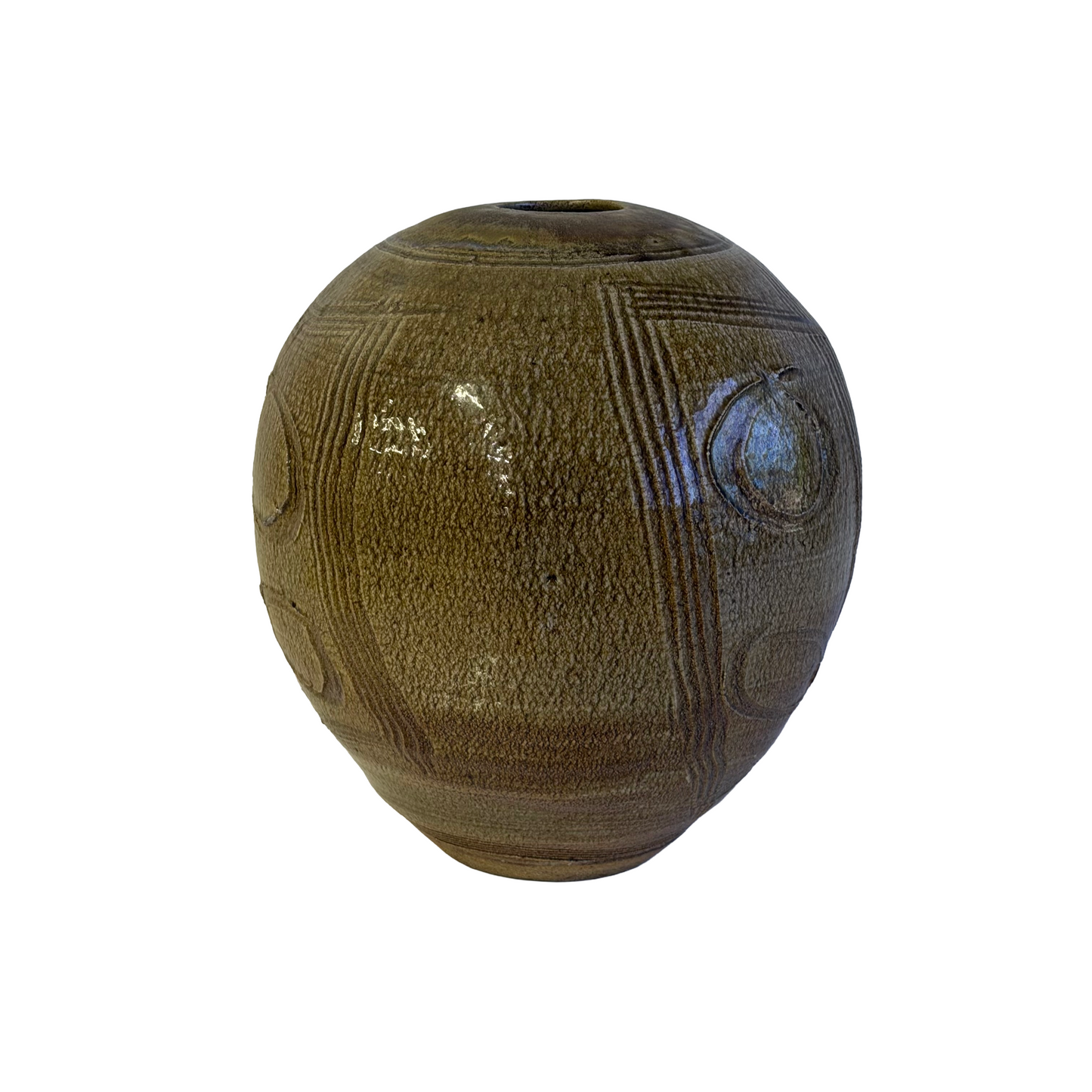 Mid Century Modern Studio Art Pottery Vase Signed Slaughter
