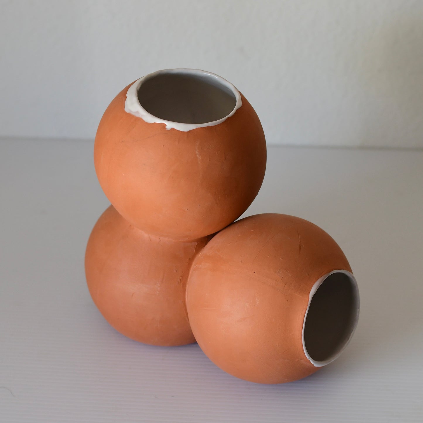 Modern Abstract Art Pottery Sculpture Signed CW