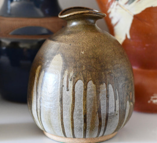 Gerald Patrick Studio Pottery Art Drip Glaze Vase