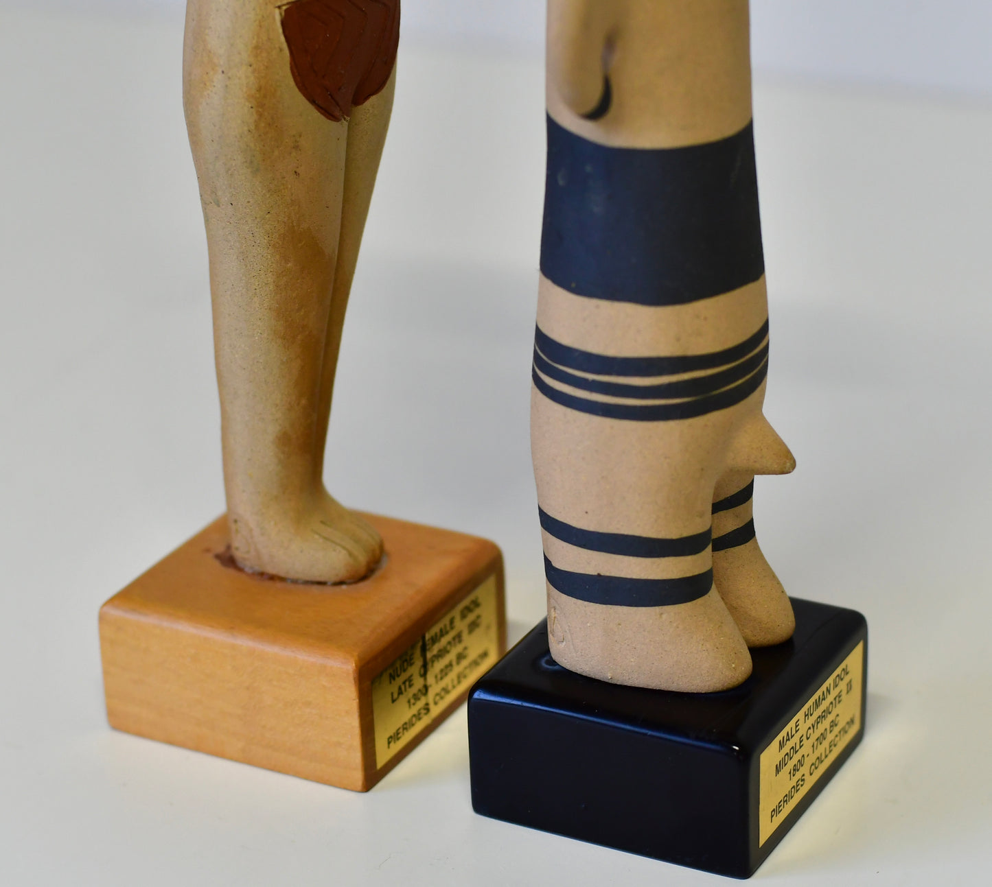 Vintage Greek Male & Female Pottery Idol Sculptures Zande Pierides Cypriote