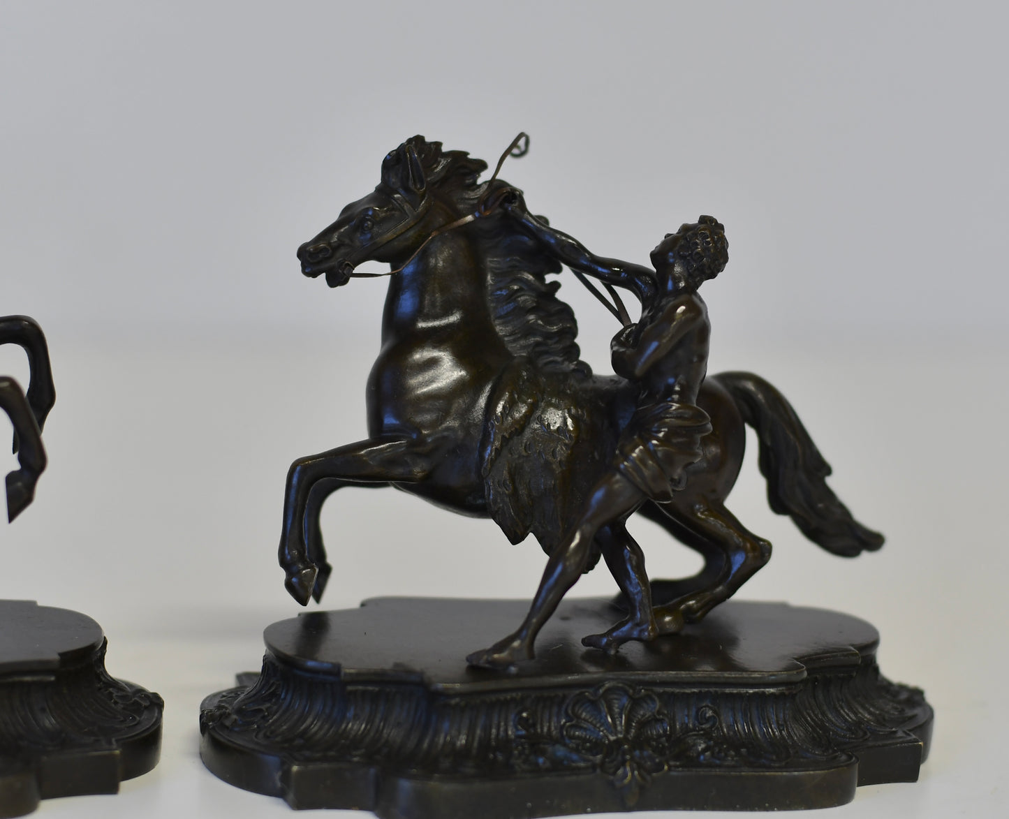 Vntg Pair Of Bronze Sculptures Horse Of Marly After Guillaume Coustou Bookends