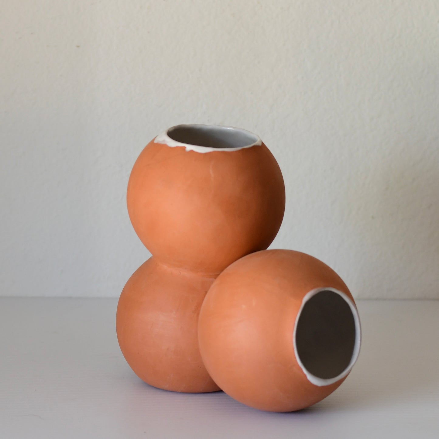 Modern Abstract Art Pottery Sculpture Signed CW