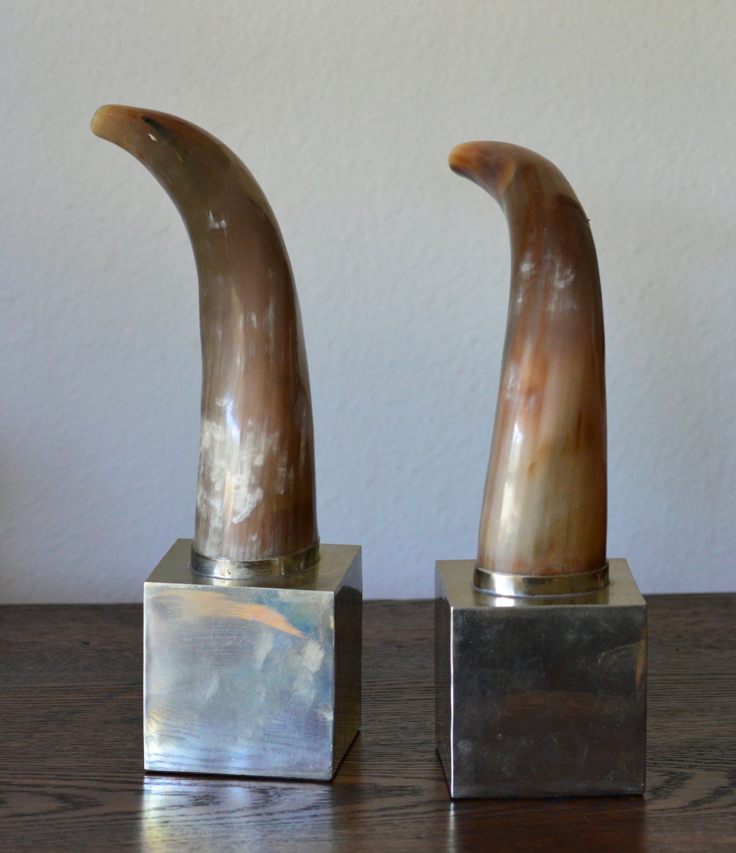 Airedelsur Alpaca Silver & Horn Bookends Sculptures Argentina Modern