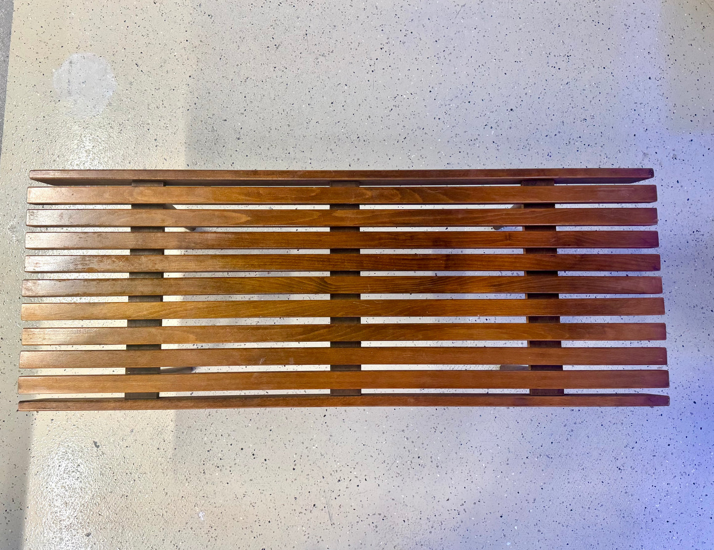 Vintage Mid Century Modern Slat Bench Coffee Table