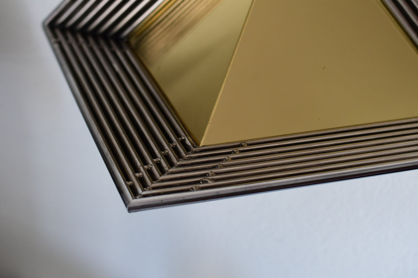 Vintage Post Modern Curtis Jere Triangle Brass Wall Sculpture