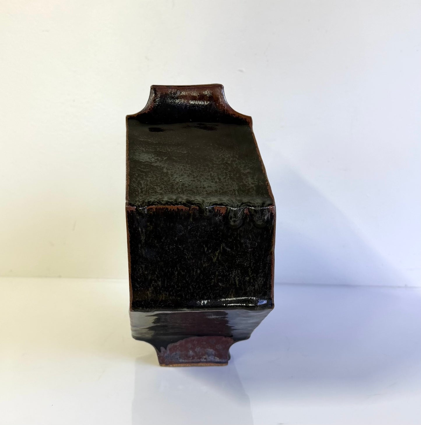 Vintage Studio Art Pottery Stoneware Post Modern Vase Signed 1990