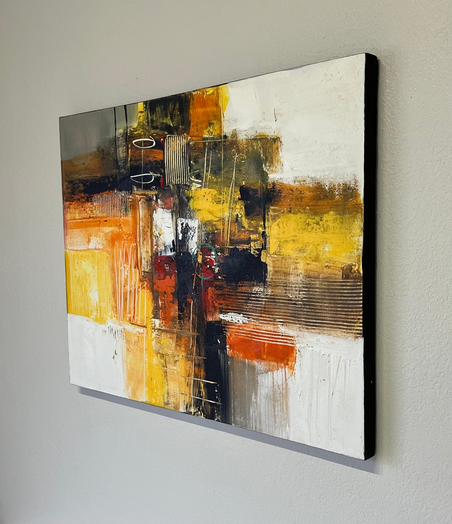 Original Mid Century Modern Abstract Art Painting 31 X 24