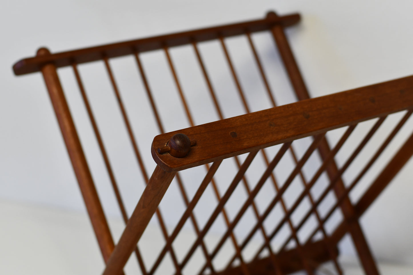 Mid Century Modern Danish Magazine Rack Teak Vintage Folding Mcm