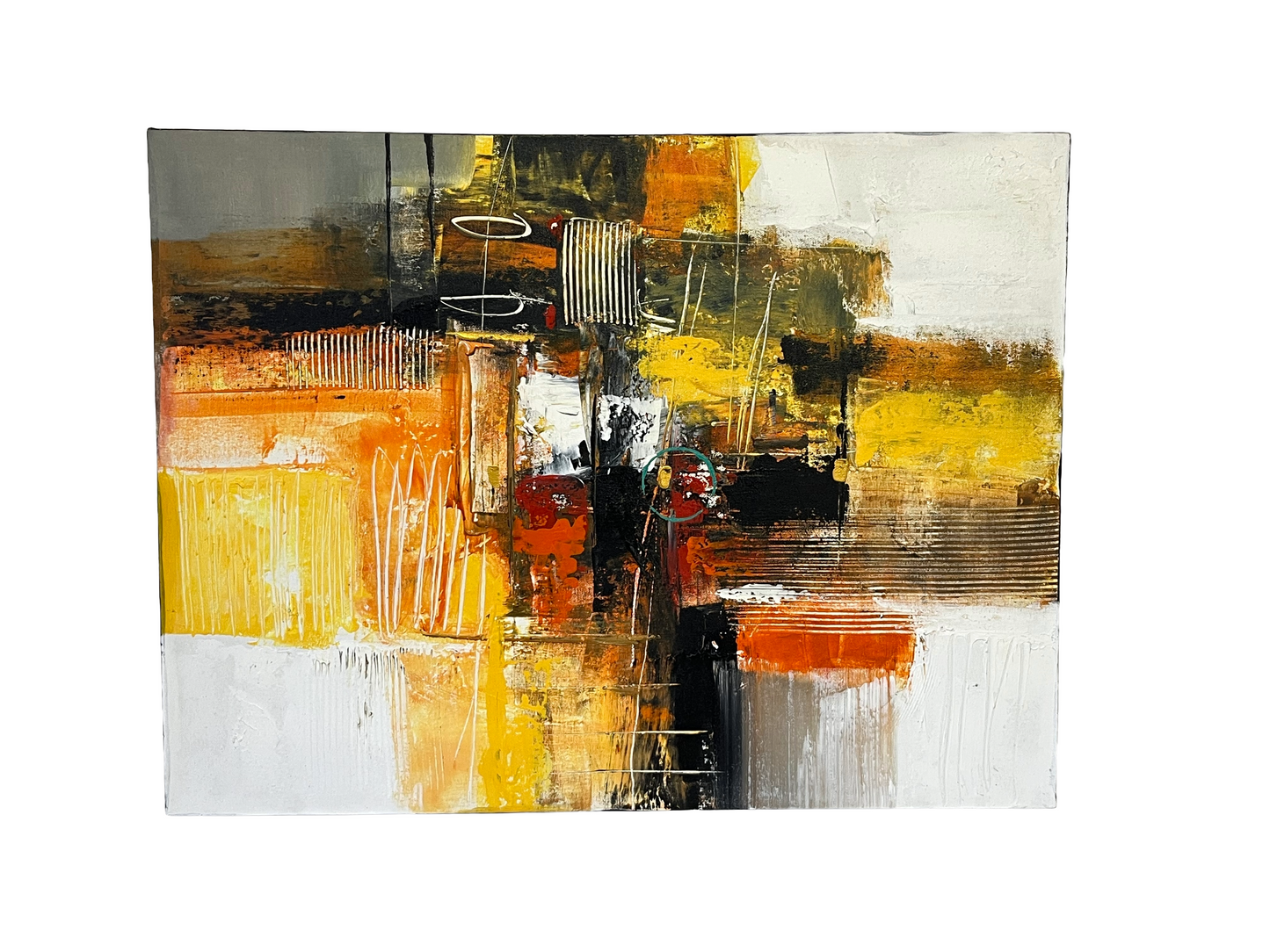 Original Mid Century Modern Abstract Art Painting 31 X 24