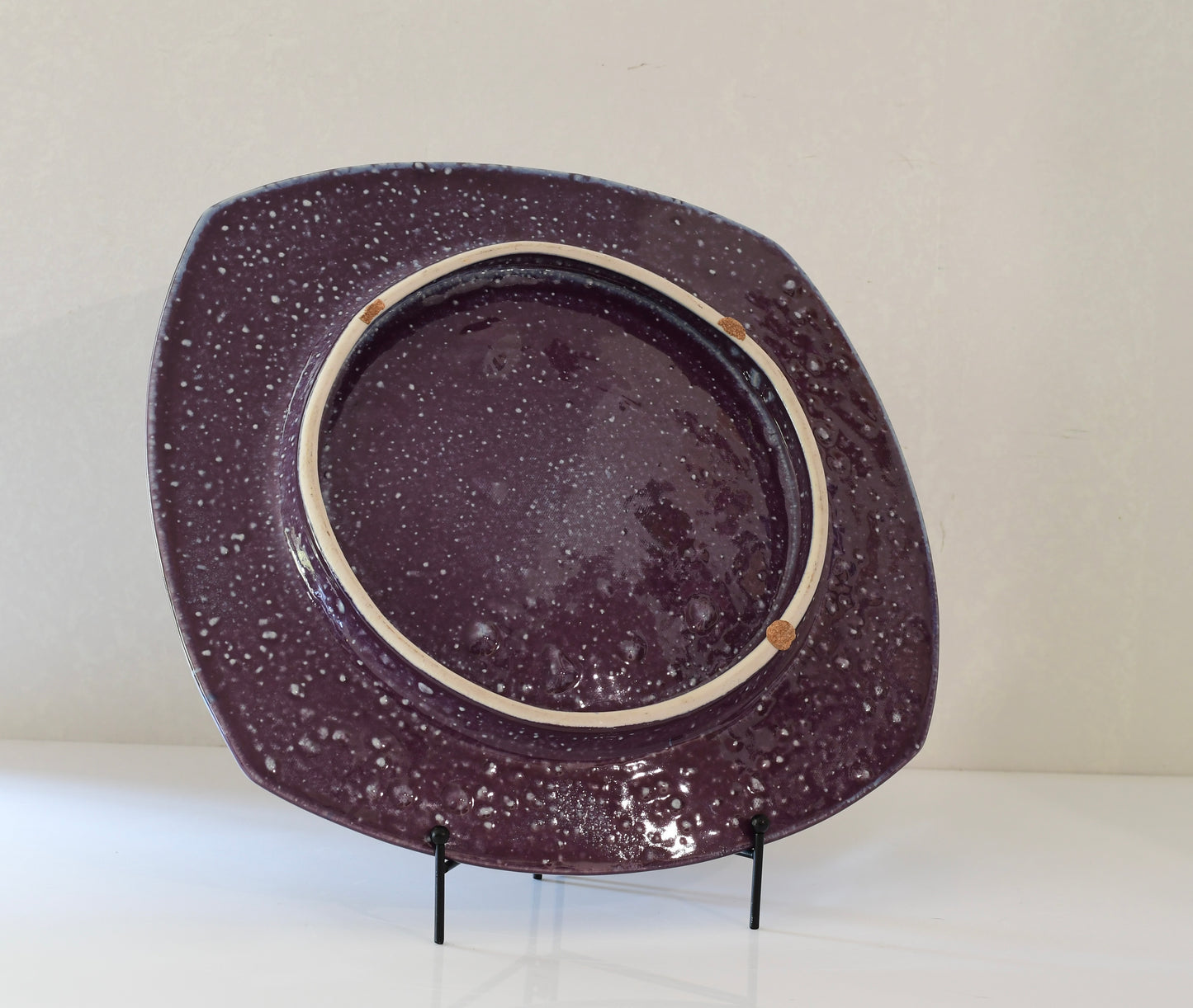 Vintage Handmade Studio Pottery Art Platter Plate Signed 15” Square