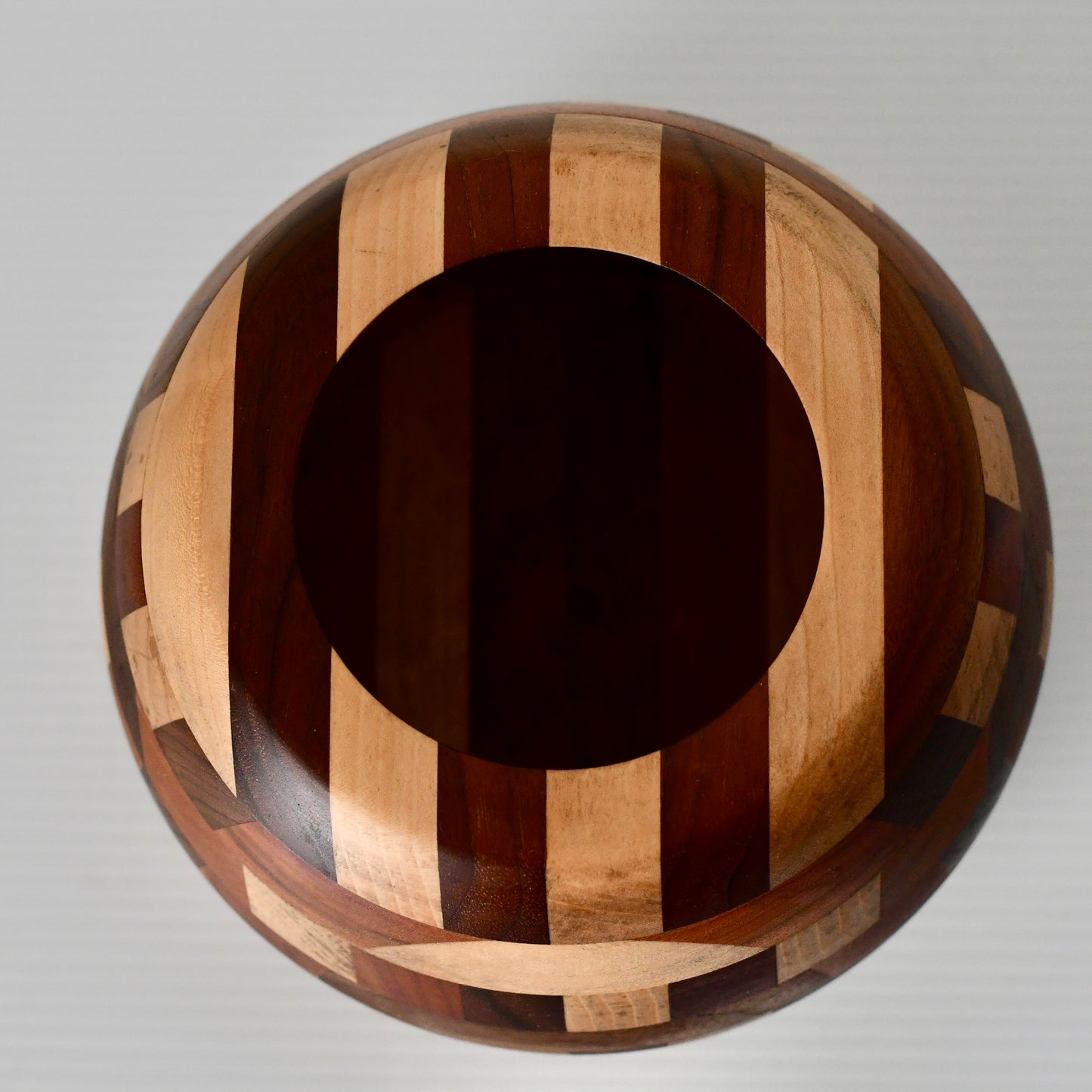 Artisan Handmade Segmented Wood Vase Bowl Cherry Maple Walnut