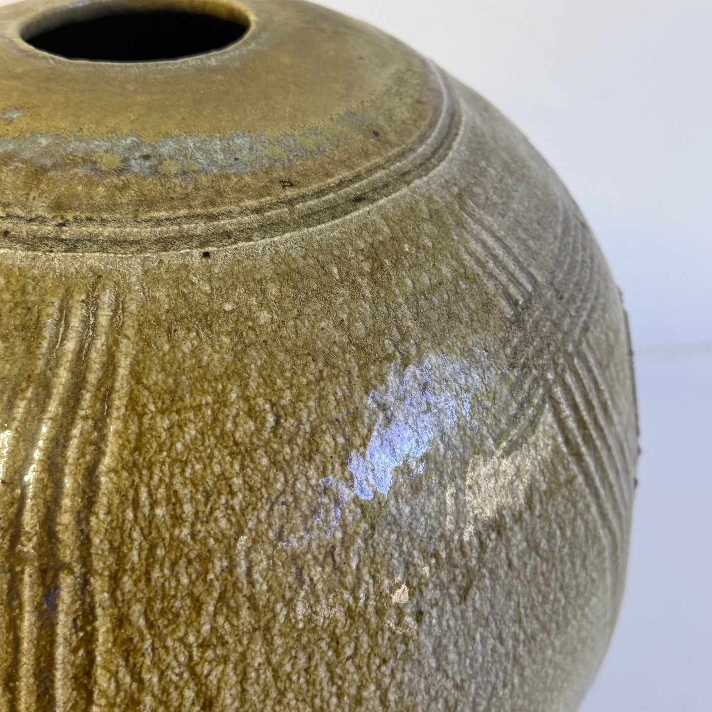 Mid Century Modern Studio Art Pottery Vase Signed Slaughter