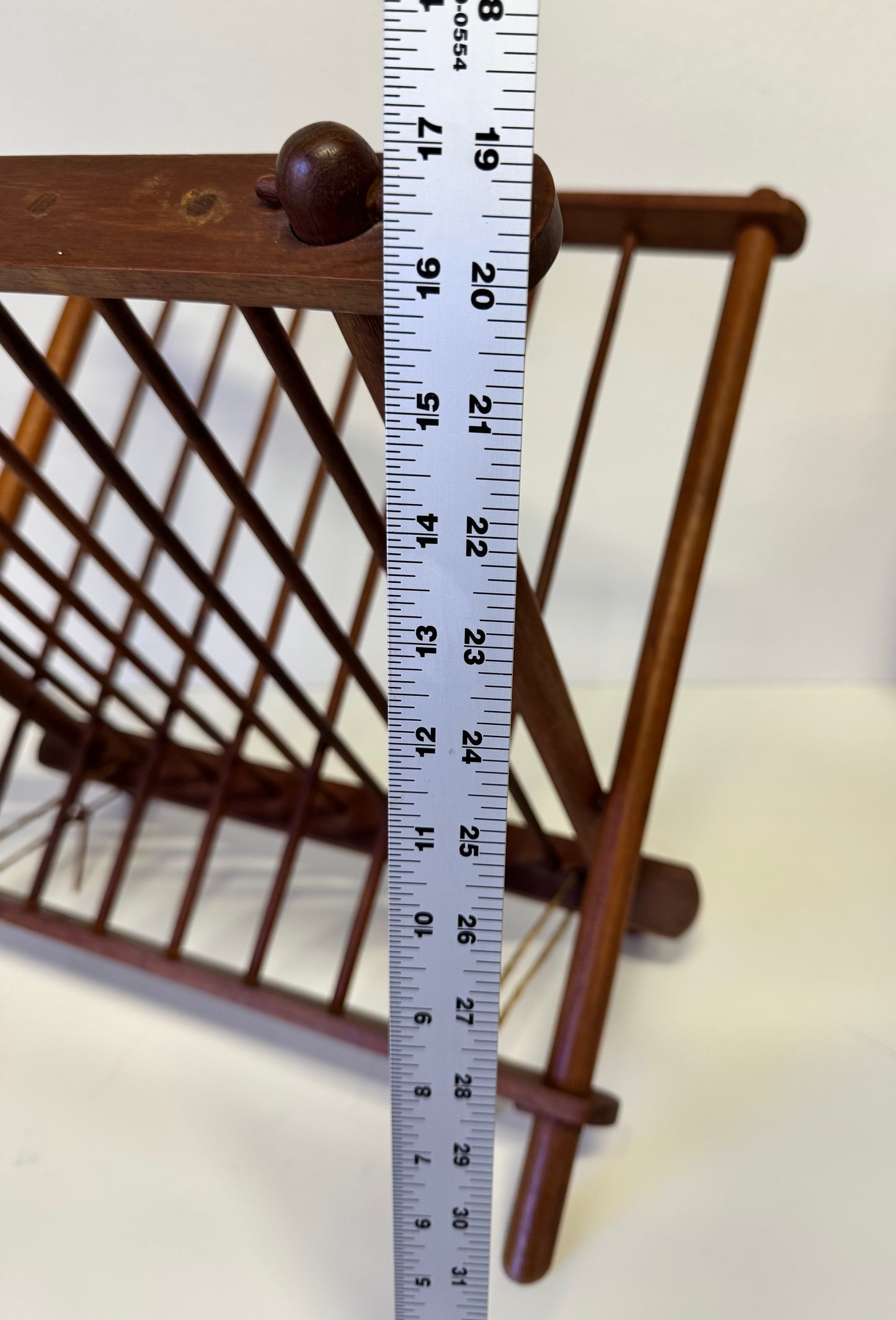 Mid Century Modern Danish Magazine Rack Teak Vintage Folding Mcm