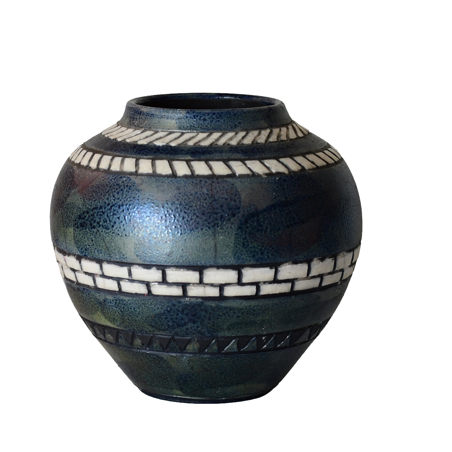 Vintage Raku Pottery Vase by Chic Darnell, 1988