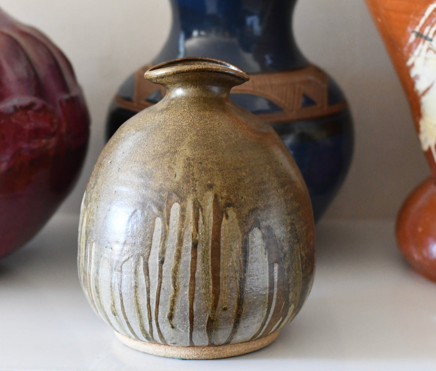 Gerald Patrick Studio Pottery Art Drip Glaze Vase