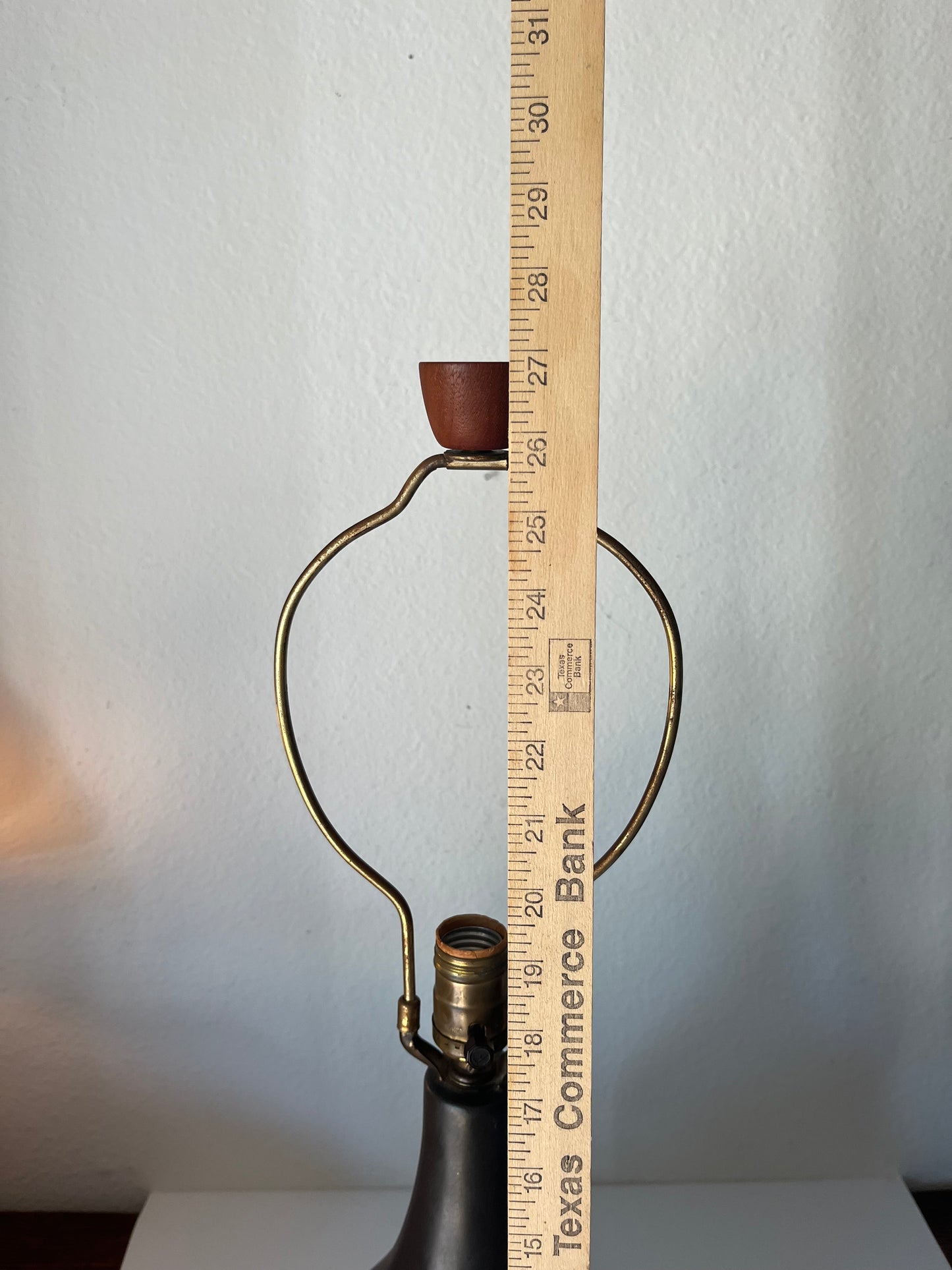 Jane and Gordon Martz Mid-Century Ceramic Tear Drop Lamp with Chocolate Glaze
