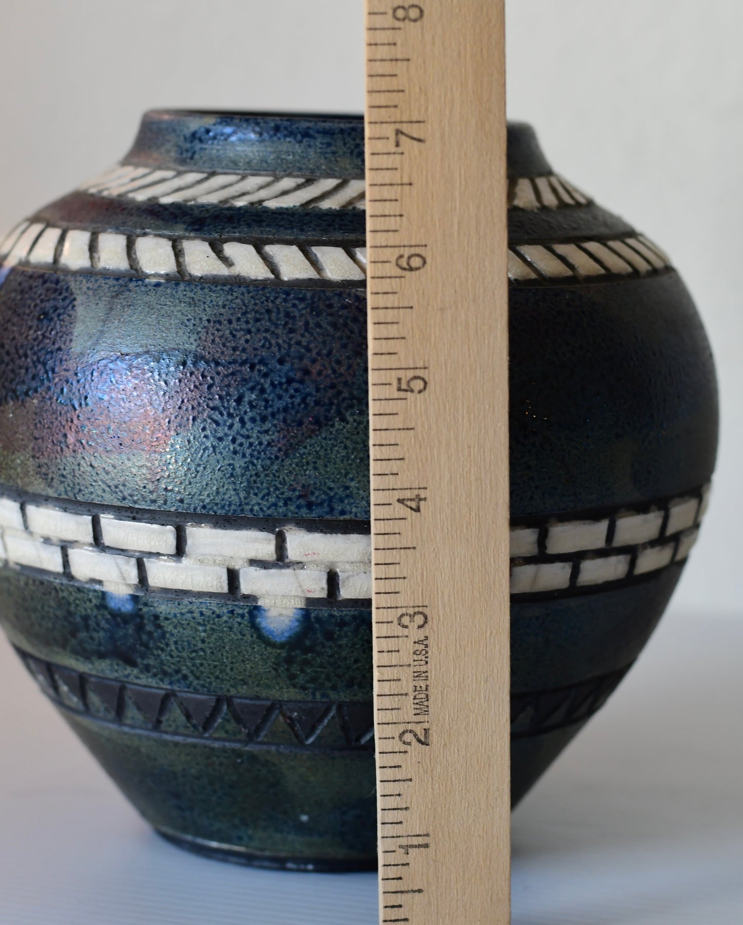 Vintage Raku Pottery Vase by Chic Darnell, 1988