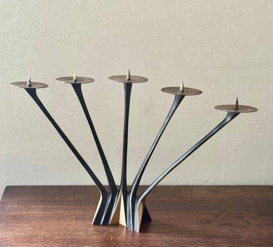Vintage Klaus Ullrich for Faber & Schumacher Brass Candle Holder Germany