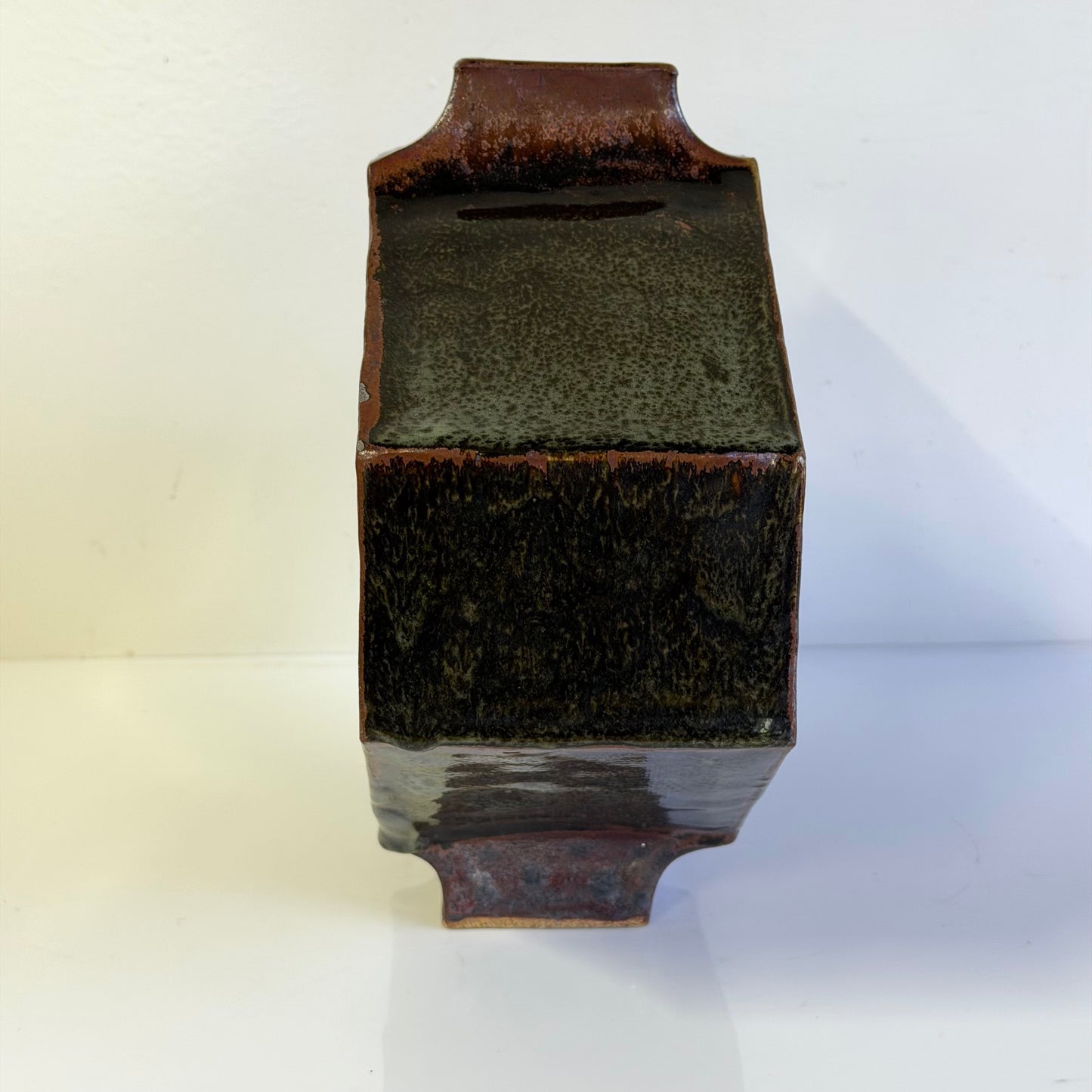 Vintage Studio Art Pottery Stoneware Post Modern Vase Signed 1990