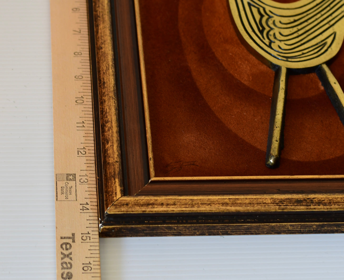 Vintage Brass Bird Sculpture Wall Art Circa 1979