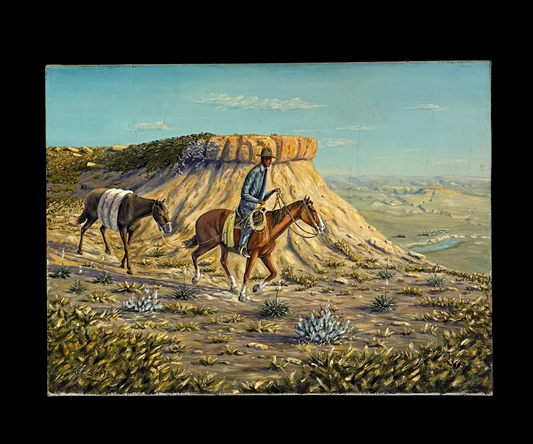 Original Western Cowboy Painting Signed Art Sorley