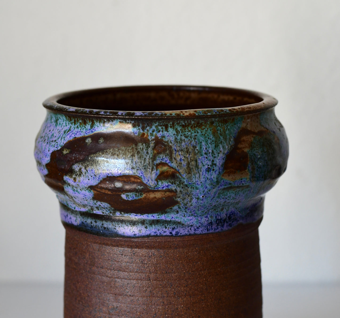 Vintage Stoneware Studio Pottery Vase Signed Barbara