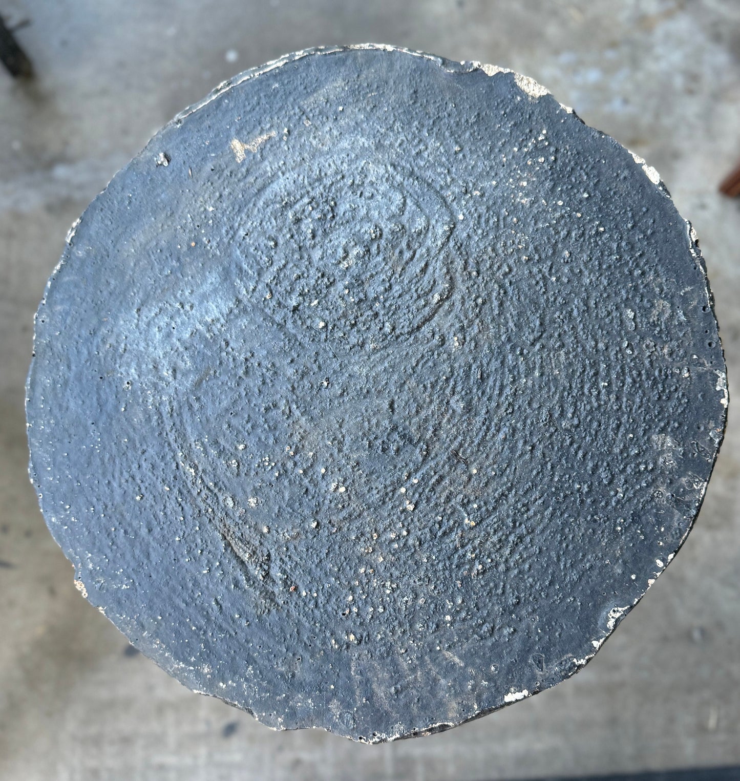 Vintage Cast Concrete Cement Figural Flower Face Sculpture Plaque 19” Diameter