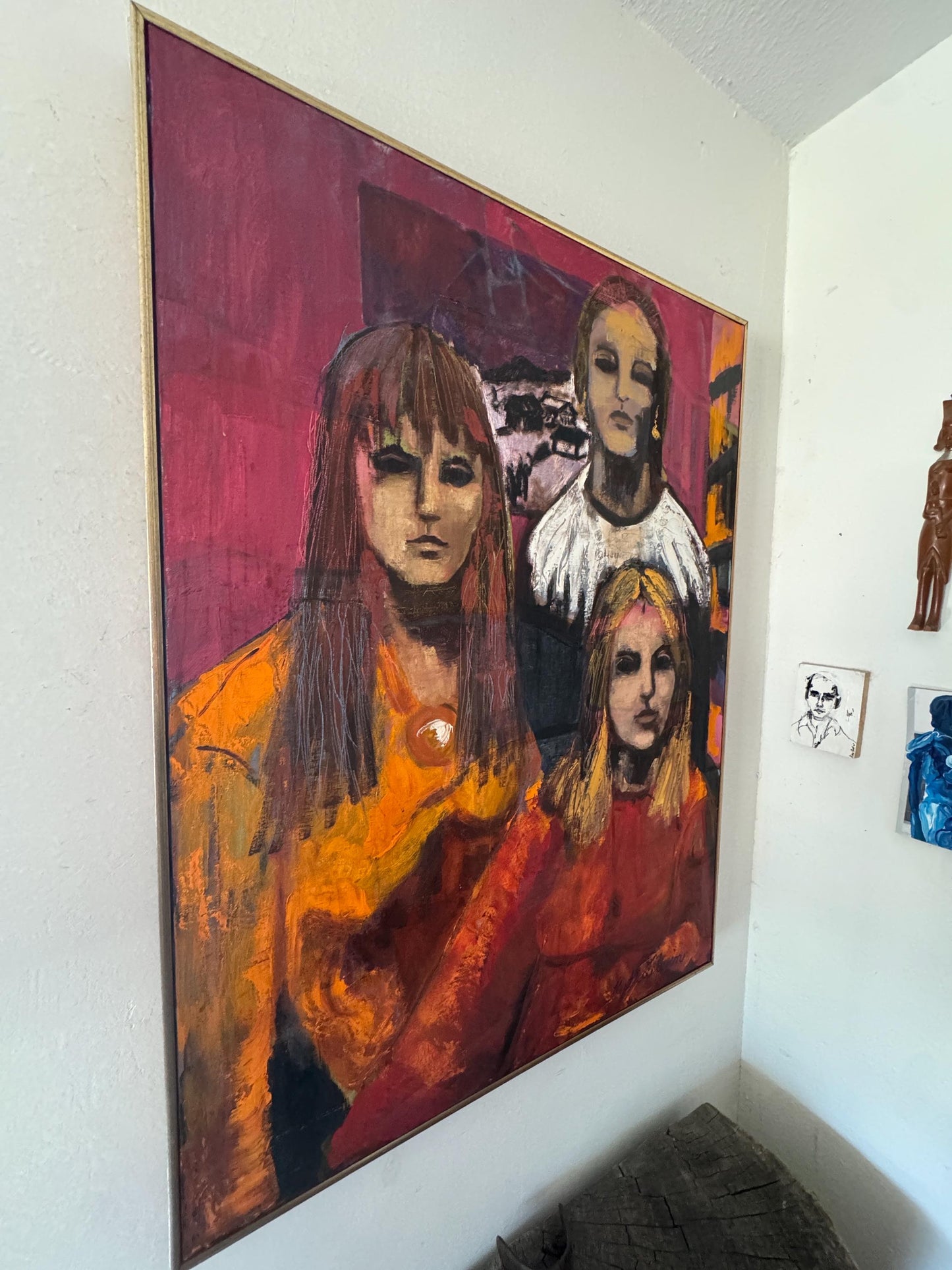 Original RUTH FORBES LITWIN Painting Abstract Women Portraits 40”x30”