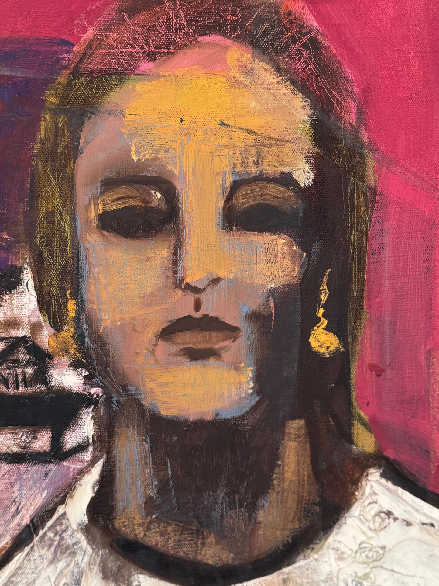Original RUTH FORBES LITWIN Painting Abstract Women Portraits 40”x30”
