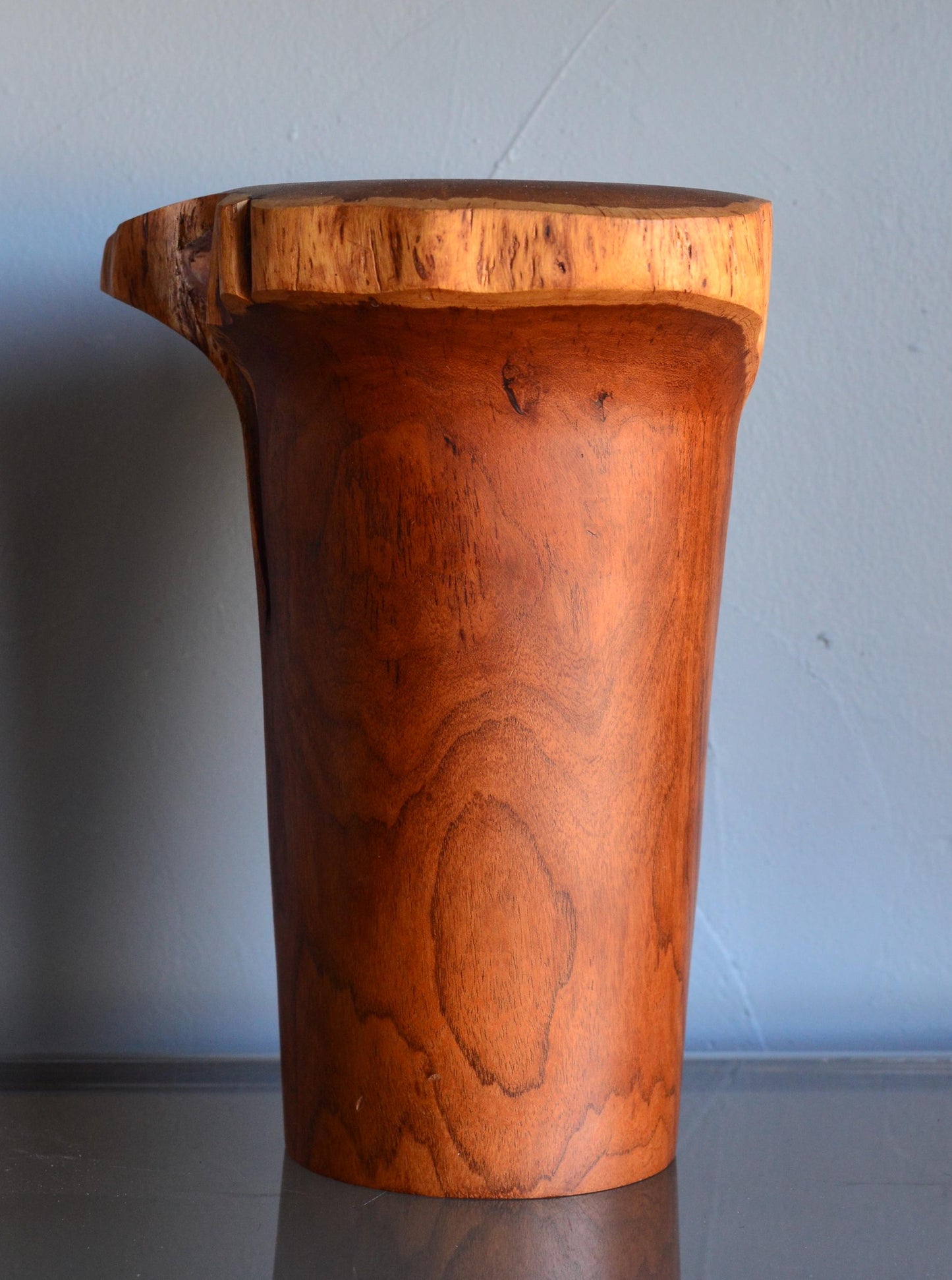 Vintage Handmade Mesquite Wood Vase Signed Woodard 1993