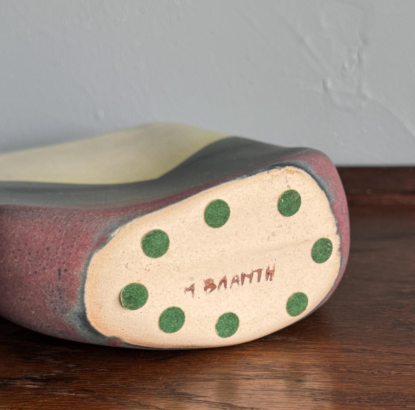Original Studio Pottery Signed Bramth Vintage Art Vase