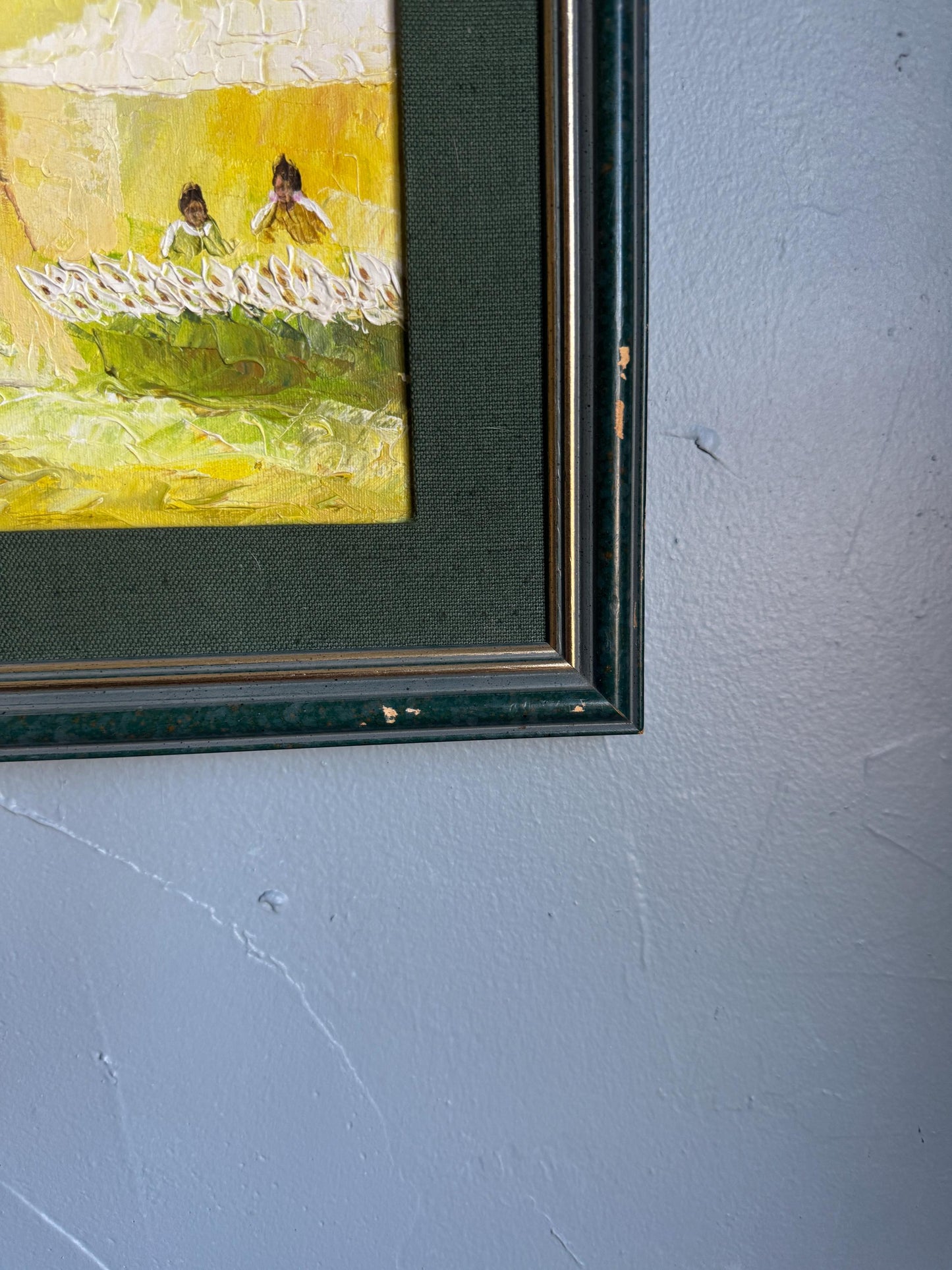 Original Efrén Cisneros García Painting Mexico Market Scene 1987