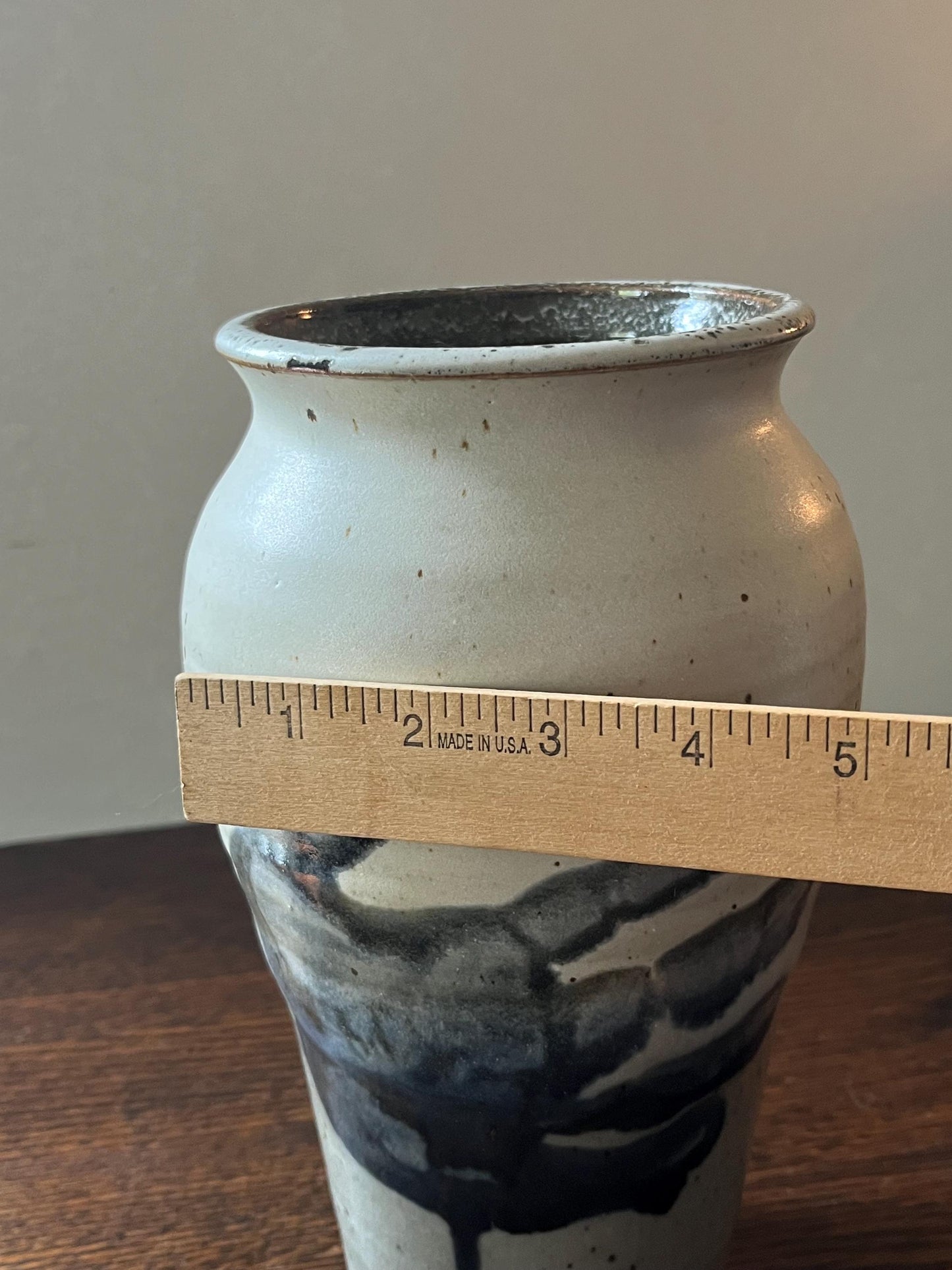 Vintage Studio Pottery Hand Vase Signed ME ME