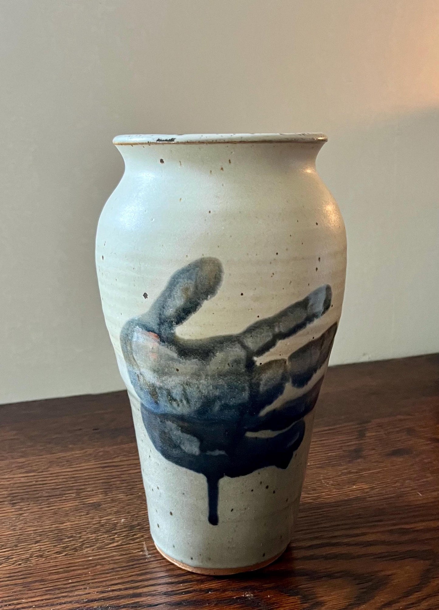 Vintage Studio Pottery Hand Vase Signed ME ME