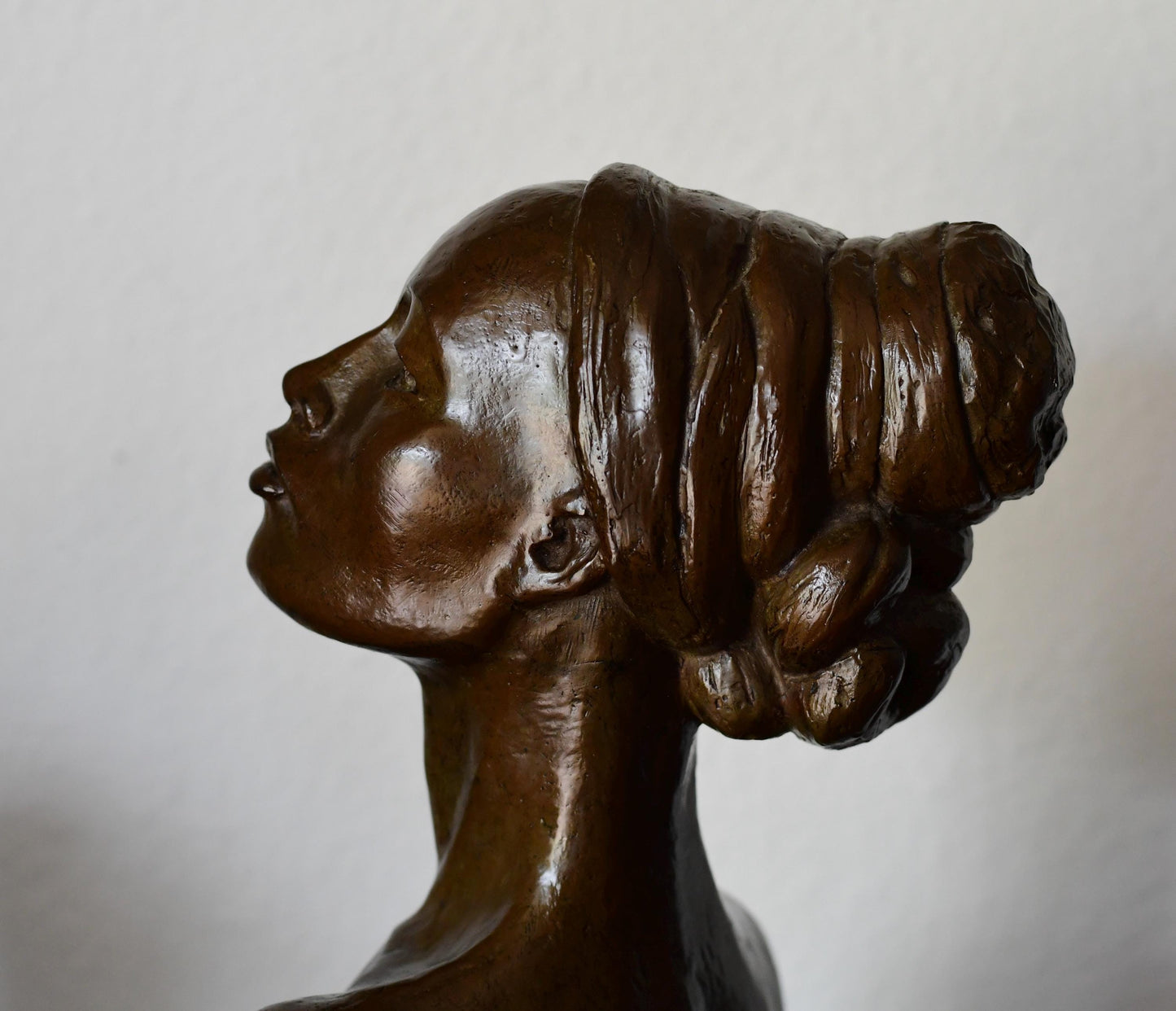 Bronze Nude Woman Bust Sculpture by Richard Hoffmann, Mid-Century Art