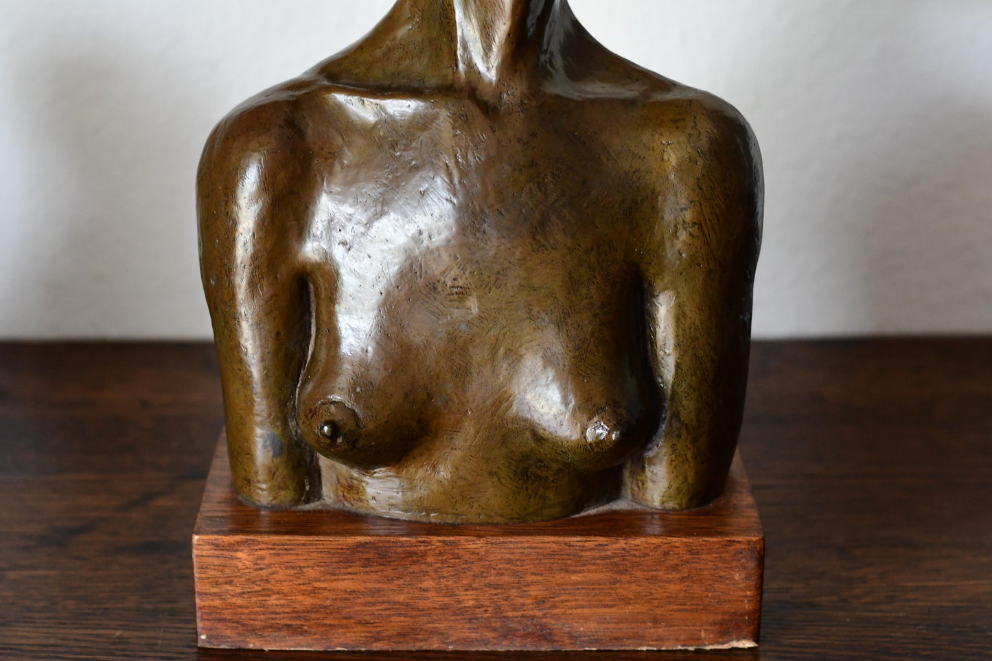 Bronze Nude Woman Bust Sculpture by Richard Hoffmann, Mid-Century Art