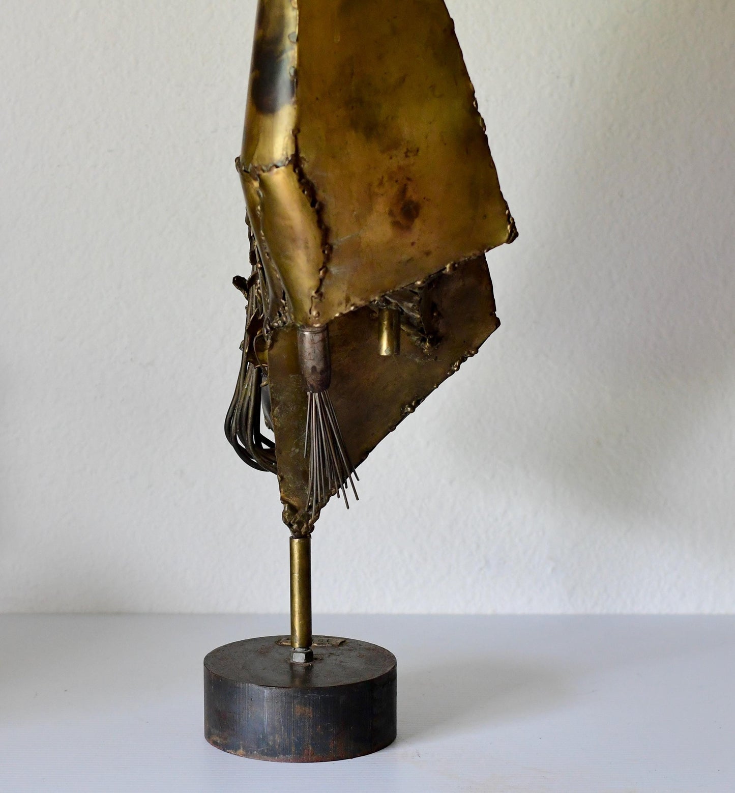 Vintage Abstract Brutalist Sculpture: Copper & Brass, 1960s