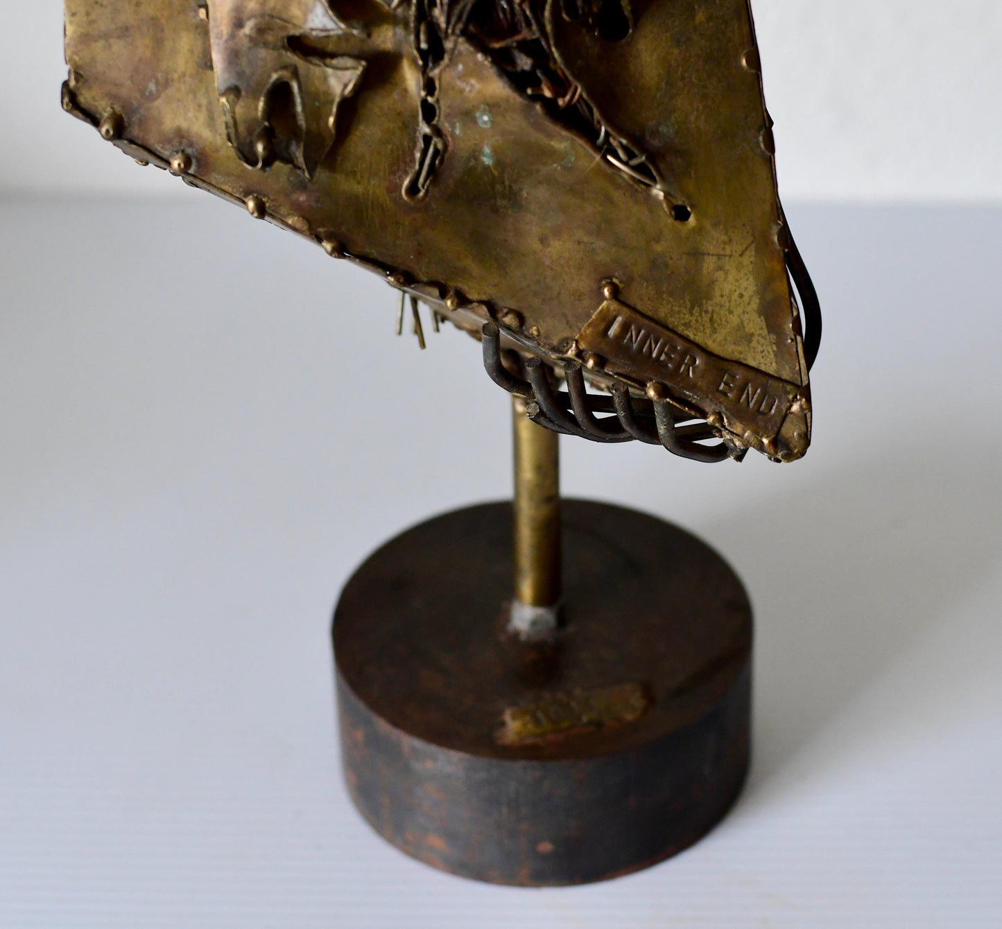 Vintage Abstract Brutalist Sculpture: Copper & Brass, 1960s