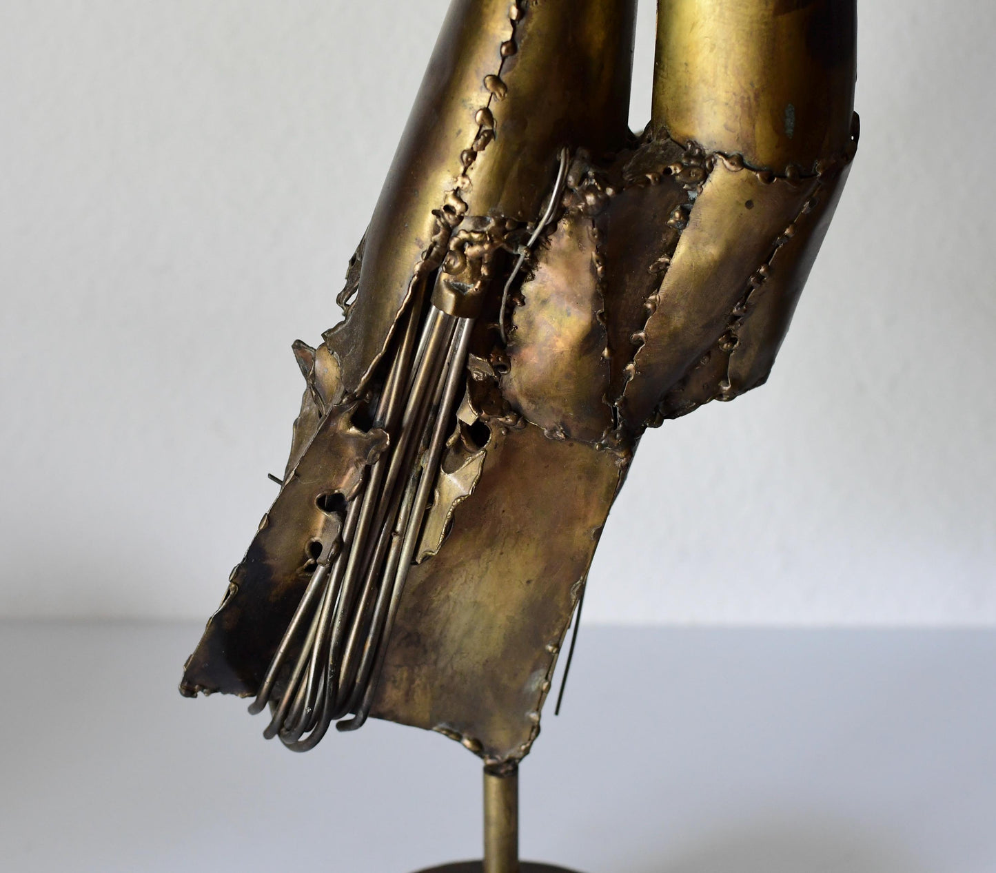 Vintage Abstract Brutalist Sculpture: Copper & Brass, 1960s