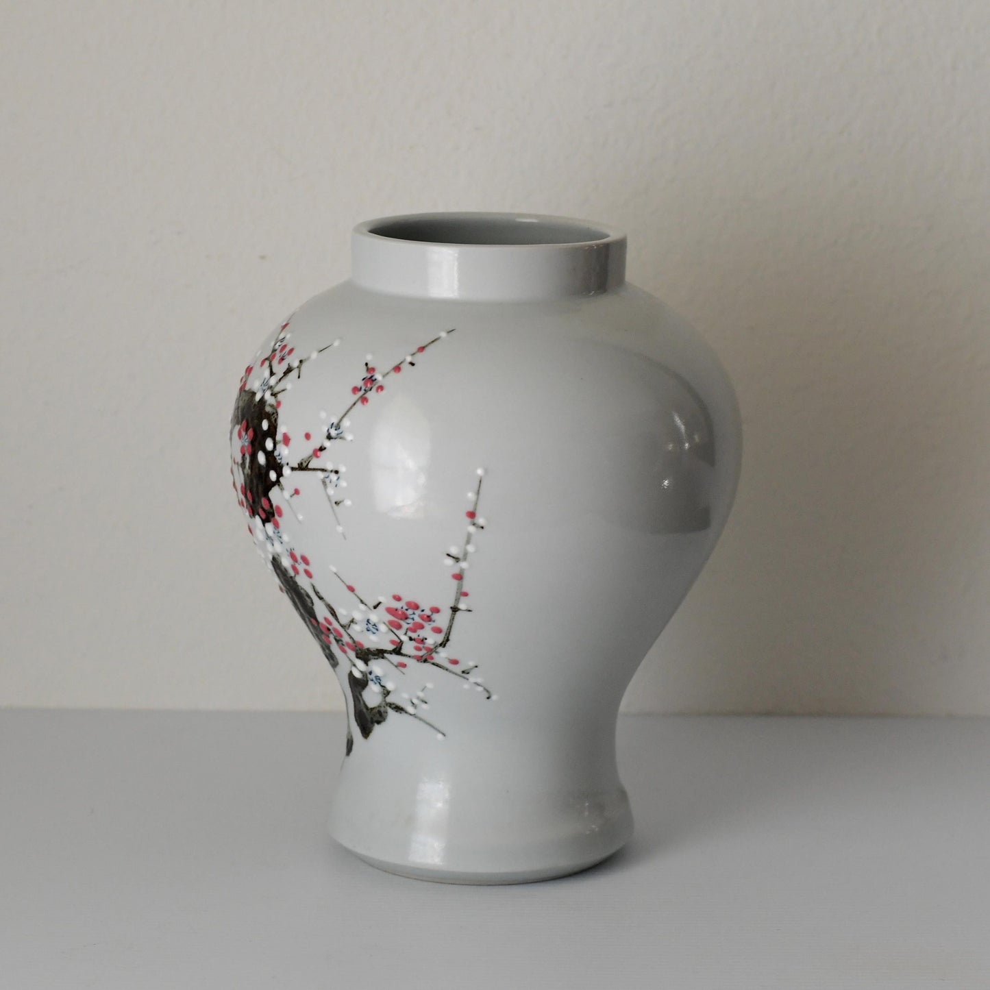 Vintage Japanese Porcelain Vase Hand painted Cherry Blossoms